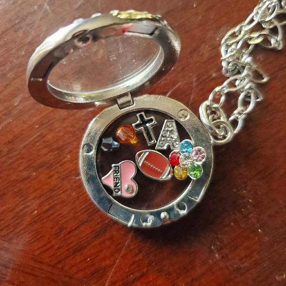 Floating Charm Necklace with 5 Charms - Picture 1 of 4